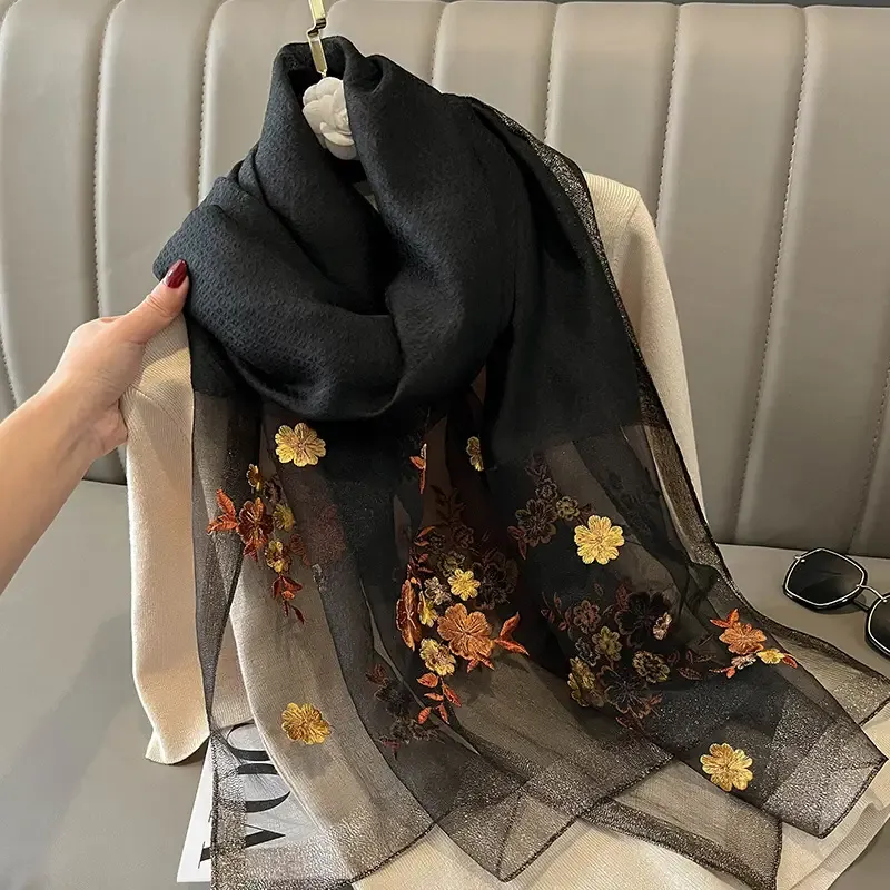 Red Silk Scarf for Women Korean Style Warm Winter Wear Premium Quality - Image 2