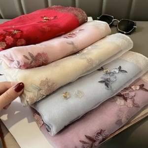 Red Silk Scarf for Women Korean Style Warm Winter Wear Premium Quality
