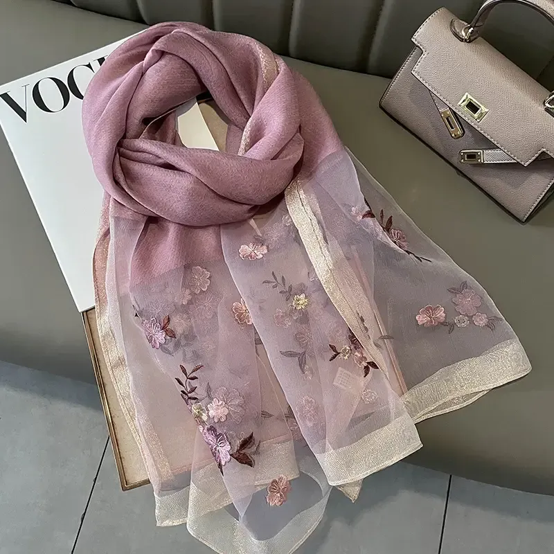 Red Silk Scarf for Women Korean Style Warm Winter Wear Premium Quality - Image 3