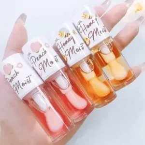 Hydrating Fruit Lip Oil - Peach & Honey Moist Glossy Lip Treatment for Dry Lips