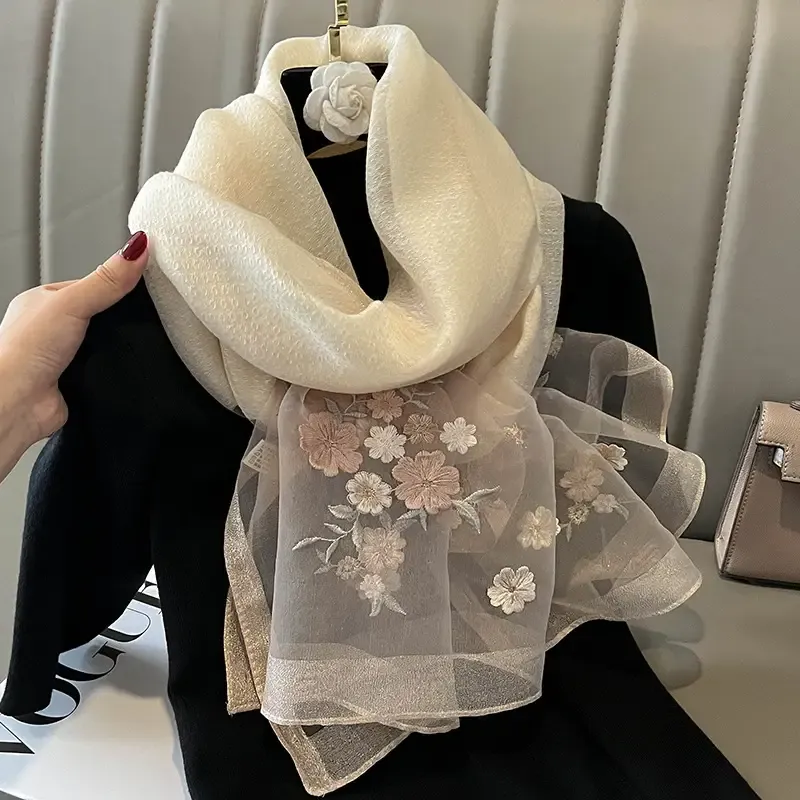 Red Silk Scarf for Women Korean Style Warm Winter Wear Premium Quality - Image 5