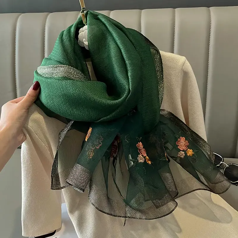 Red Silk Scarf for Women Korean Style Warm Winter Wear Premium Quality - Image 6