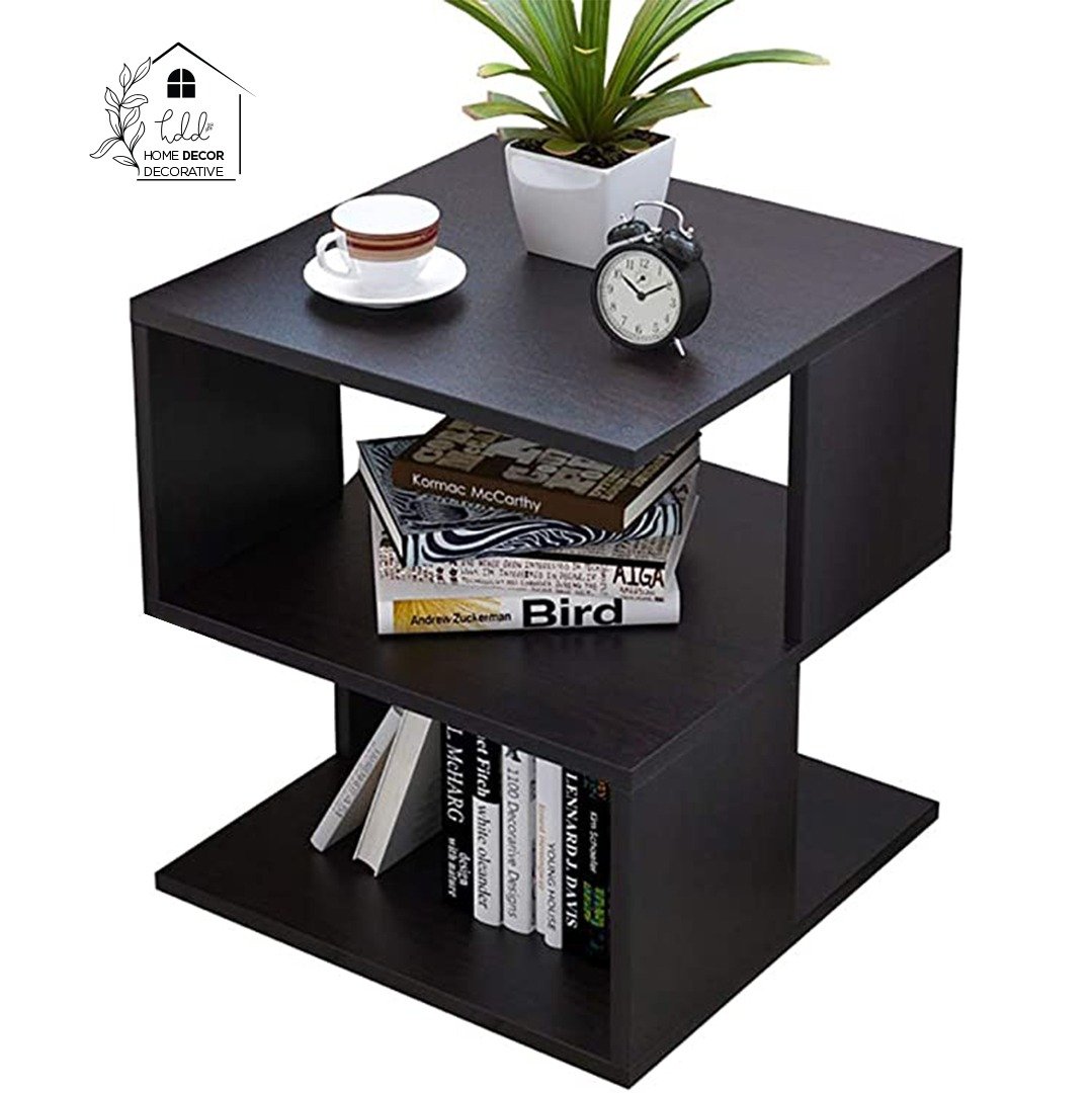 Modern Minimalist Side Table with Storage Shelf – Small Square Coffee & Bedside Table for Living Room and Bedroom - Image 4